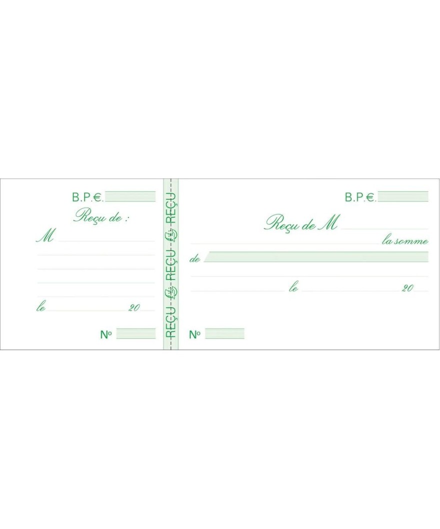 CARNET "Reçus" 10,5/27 50 FLLETS