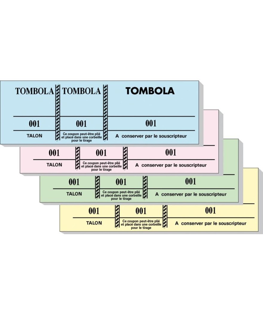 Bloc Tombola 3Vol.couleurs 4,8X15 Ass.