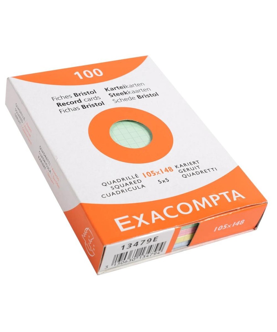 Etui 100 fiches bristol 5x5 105x148 ass