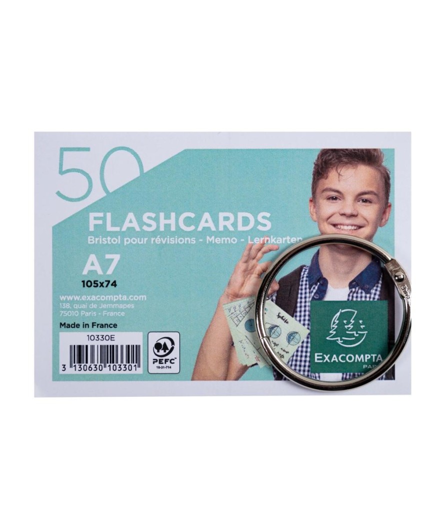 50 Flashcards bristol A7 lignées 5 ass.