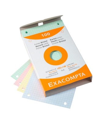 Etui 100 f.bristol 5x5 perf. 105x148 ass