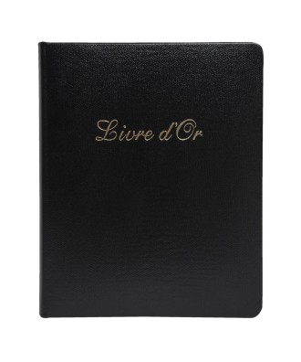 Livre d'or cuir Alpille 26X22 noir +/t