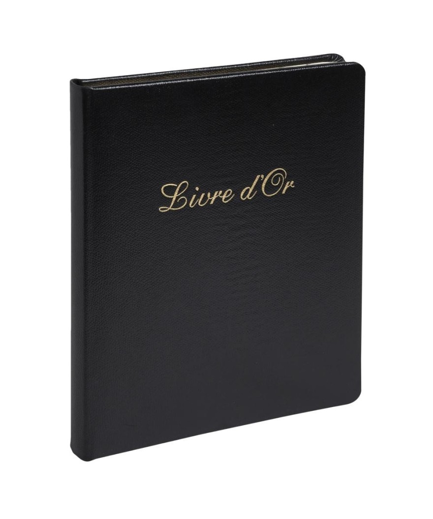 Livre d'or cuir Alpille 26X22 noir +/t