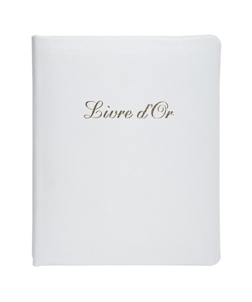 Livre d'or cuir Alpille 26X22 blanc +/t