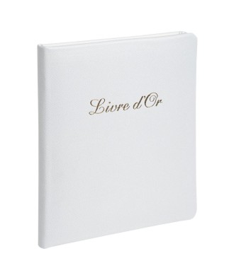 Livre d'or cuir Alpille 26X22 blanc +/t
