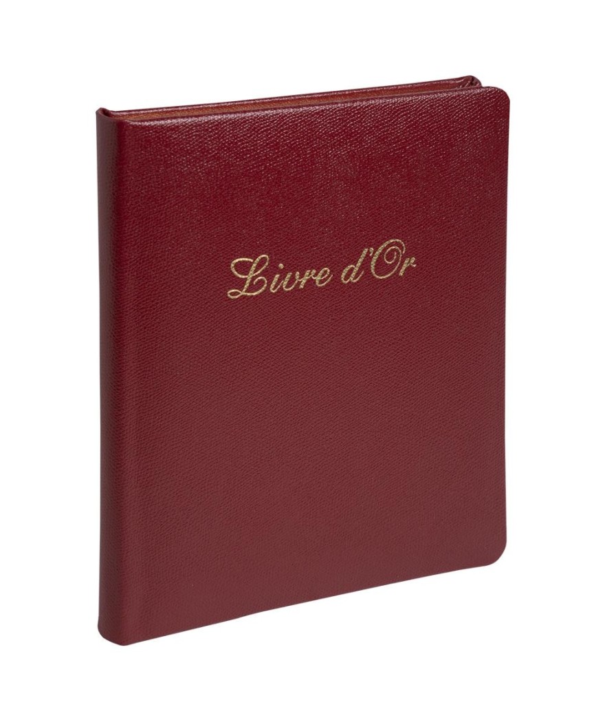 Livre d'or cuir Alpille 26X22 rouge +/t