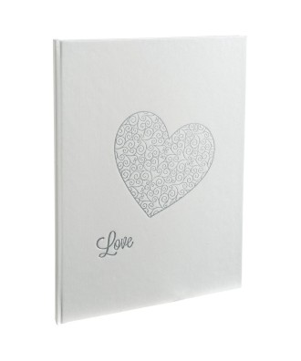 Livre d'or100p HARMONY 27x22 blanc+coeur