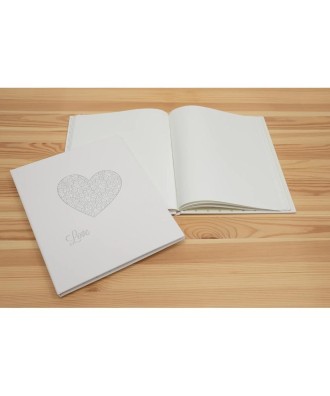 Livre d'or100p HARMONY 27x22 blanc+coeur
