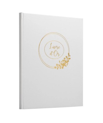 Livre d'or 100p 27x22cm Ringflower blanc