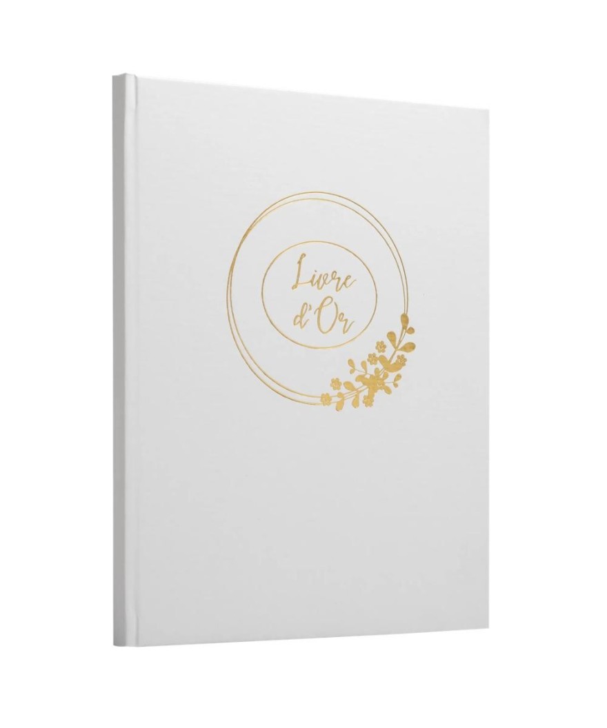 Livre d'or 100p 27x22cm Ringflower blanc