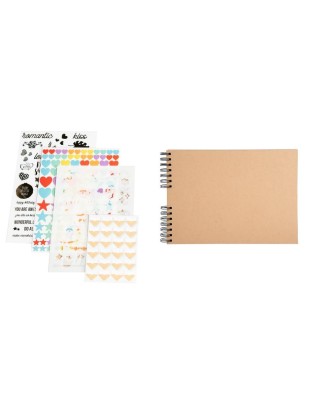 Kit Scrapbooking 32x22 kraft ss feutres