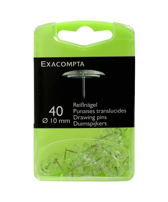 BTE 40 PUNAISES TRANSL. 10MM CRISTAL