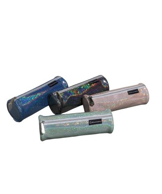 Trousse ronde PU Glitter 4 coul.ass