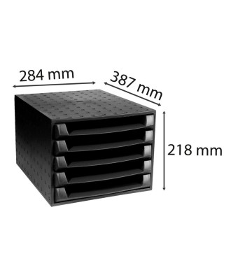 THE BOX 5 tiroirs ouvert ECOBlack noir