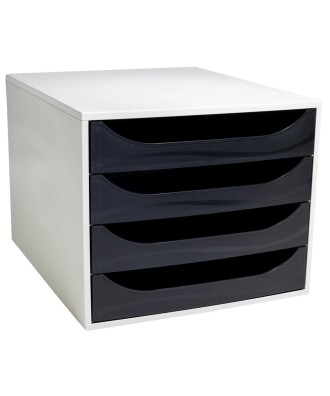 ECOBOX Caisson 4 tiroir Office gris/noir