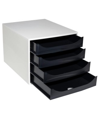ECOBOX Caisson 4 tiroir Office gris/noir