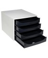 ECOBOX Caisson 4 tiroir Office gris/noir