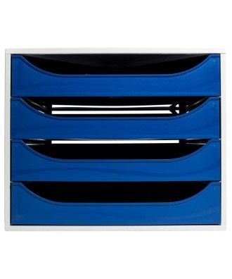 ECOBOX caisson 4 tiroir gris/bleu nuit