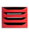 ECOBOX Caisson 4tiroirsOFFICE gris/rouge