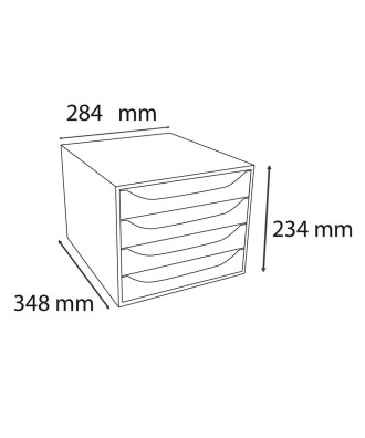 ECOBOX 4 tiroirs gris/framboise transpar