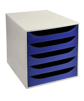 ECOBOX+ 5 tiroirs Office gris/bleu nuit