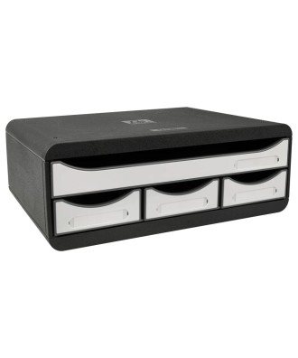 TOOLBOX MINI 4 tiroirs noir/blanc glossy