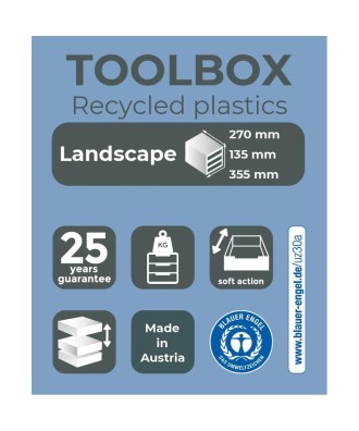 TOOLBOX MINI 4 tiroirs noir/blanc glossy