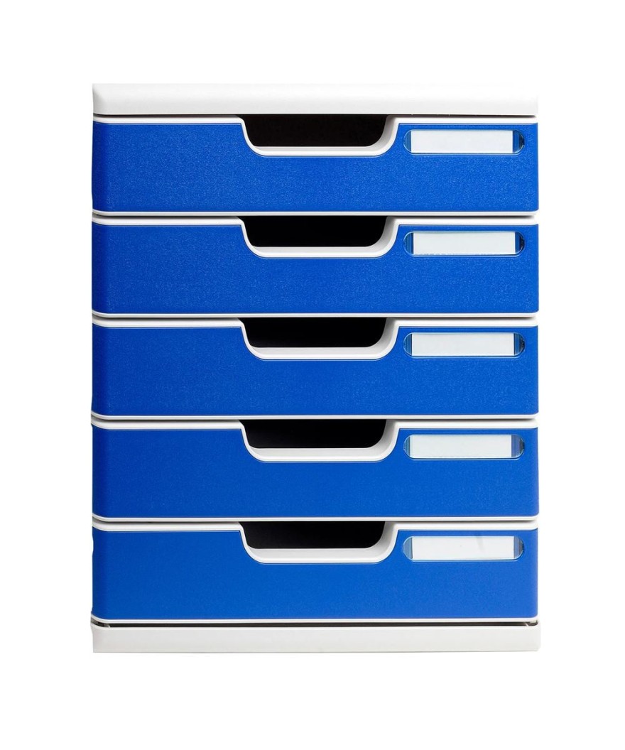 MODULO A4+ 5 tiroirs gris lumière/bleu