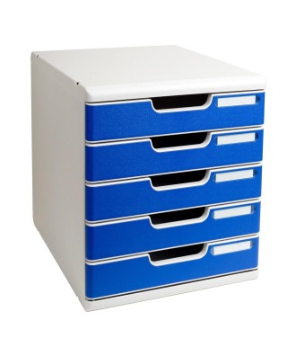 MODULO A4+ 5 tiroirs gris lumière/bleu