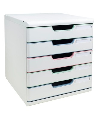 Modulo A4+5tiroirs Aut.Blanc / Coul.ass