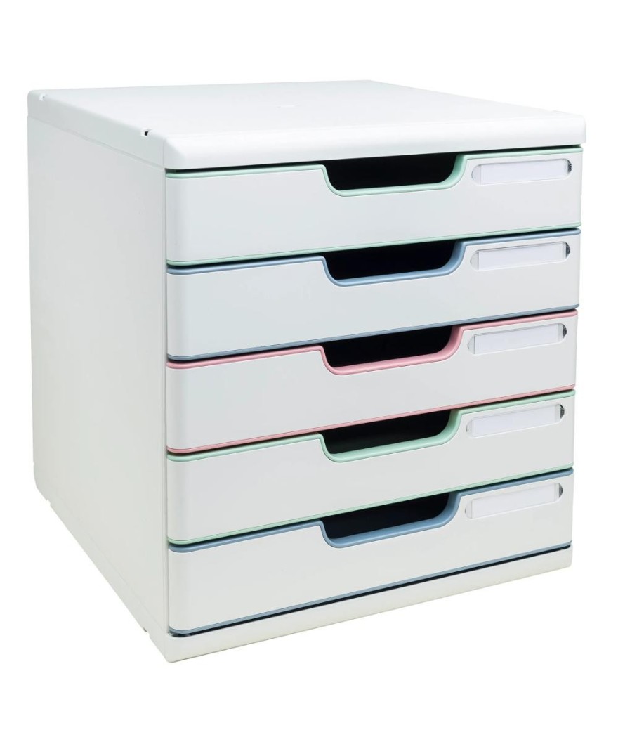 Modulo A4+5tiroirs Aut.Blanc / Coul.ass
