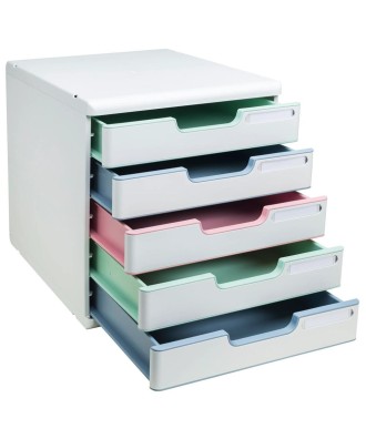 Modulo A4+5tiroirs Aut.Blanc / Coul.ass
