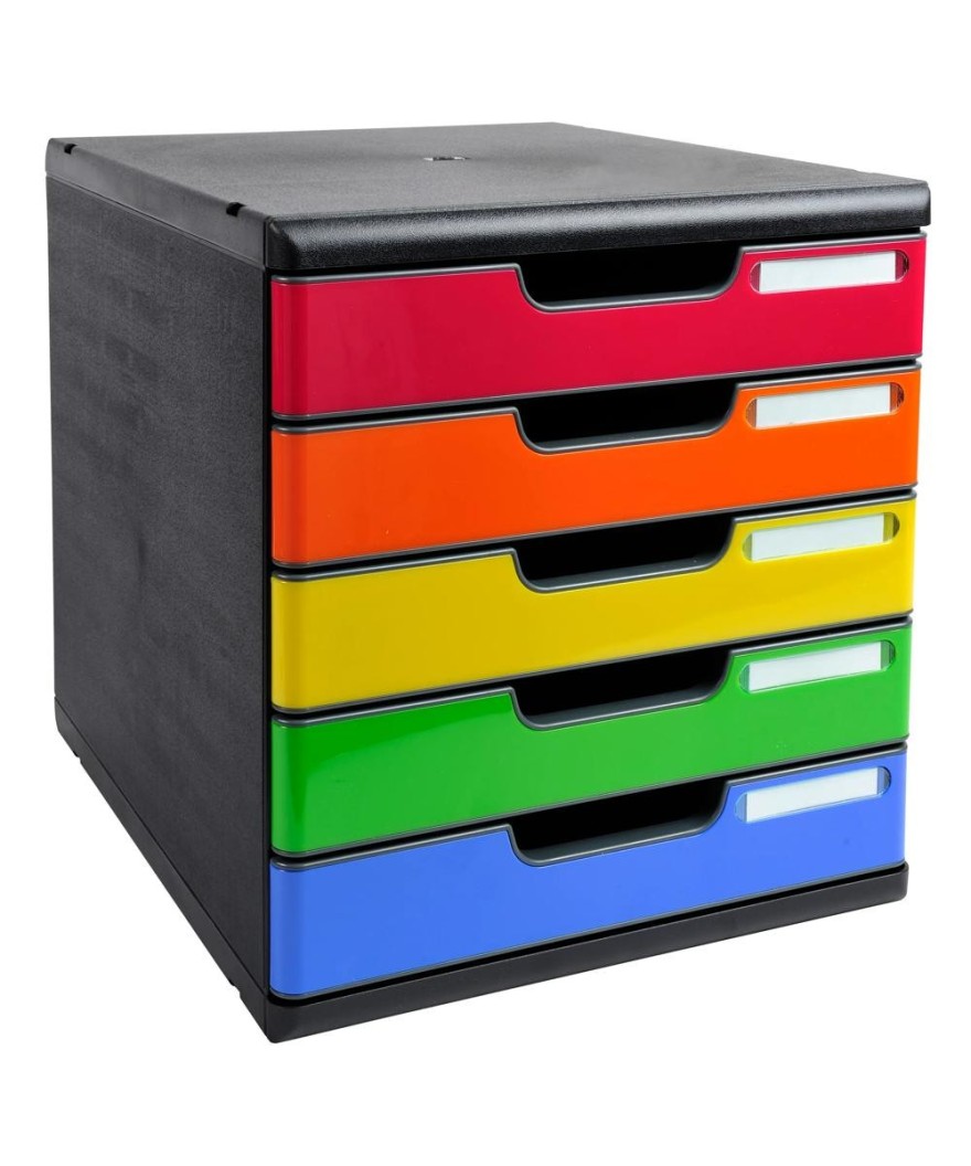 MODULO A4 5 tiroirs noir/arlequin glossy