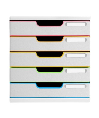 MODULO A4 5 tiroirs blanc/arlequin/blanc
