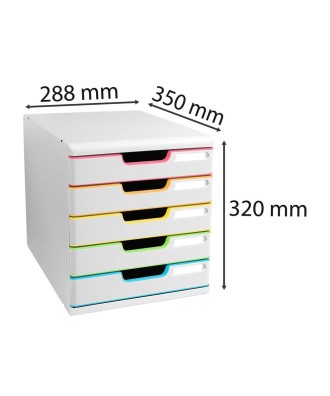 MODULO A4 5 tiroirs blanc/arlequin/blanc