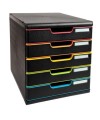 MODULO A4 5 tiroirs noir/arlequin/noir