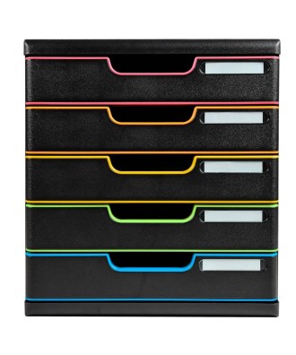 MODULO A4 5 tiroirs noir/arlequin/noir