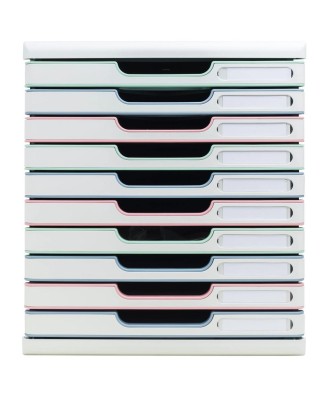 Modulo A4+10tiroirs Aut.Blanc / Coul.ass