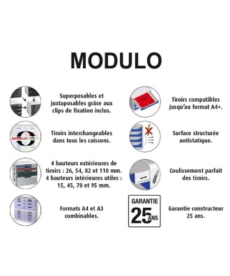 MODULO A4+ 10 tiroirs ECOBlack noir