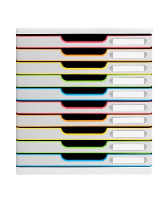 MODULO A4 10 tiroirs blanc/arlequin/blan