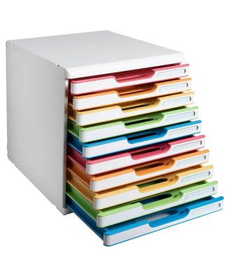 MODULO A4 10 tiroirs blanc/arlequin/blan
