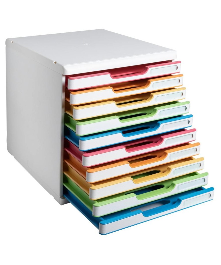 MODULO A4 10 tiroirs blanc/arlequin/blan
