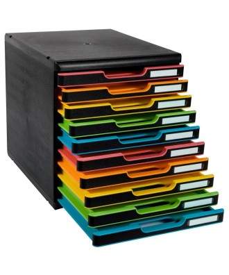 MODULO A4 10 tiroirs noir/arlequin/noir