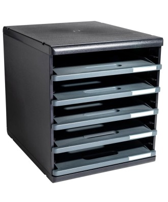 MODULO A4 - 5 tiroirs ouverts ECO noir/g