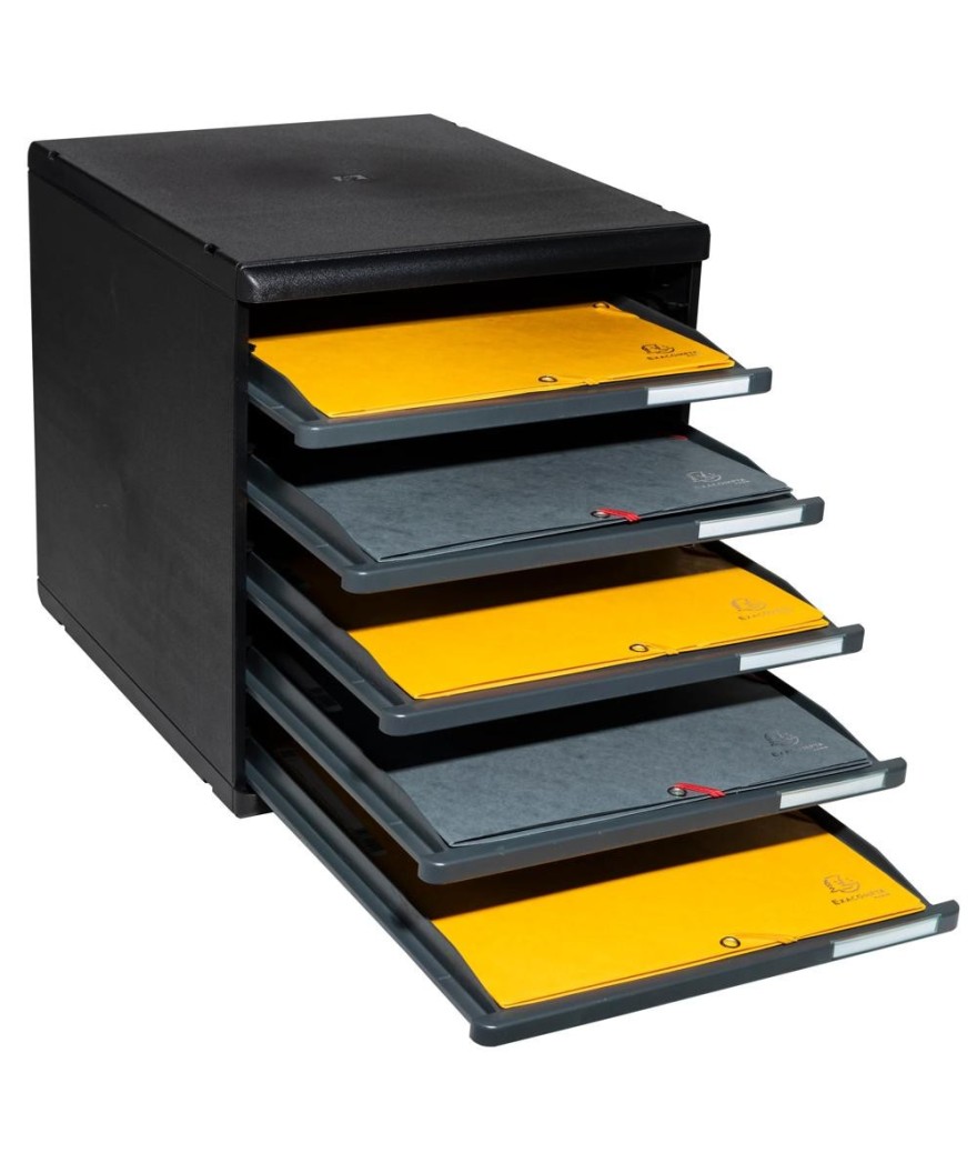 MODULO A4 - 5 tiroirs ouverts ECO noir/g