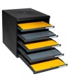 MODULO A4 - 5 tiroirs ouverts ECO noir/g
