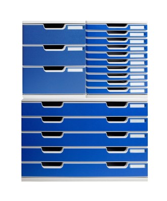 MODULO A3+ 10 tiroirs gris lumière/bleu