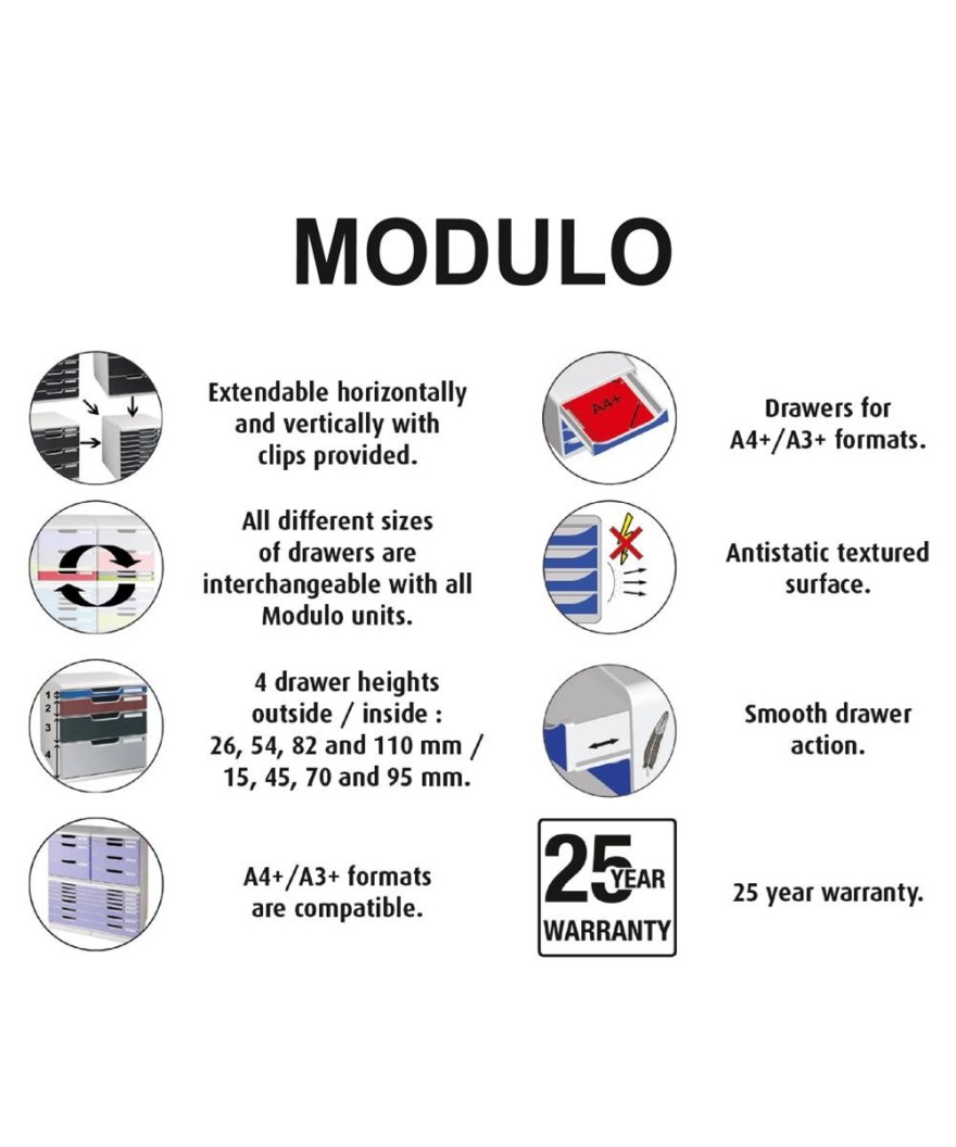 MODULO A4/5 noir/arlequi fermeture à clé
