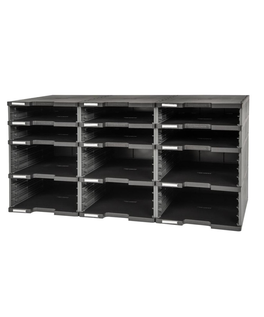 MODULODOC 12 cases vides noir/gris souri