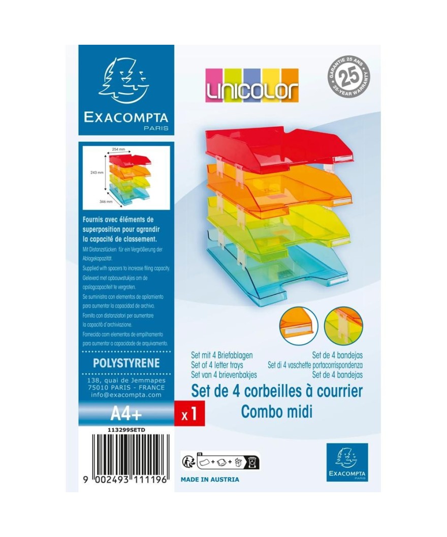 Set 4 Corbeil. COMBO arlequin glossy tr.